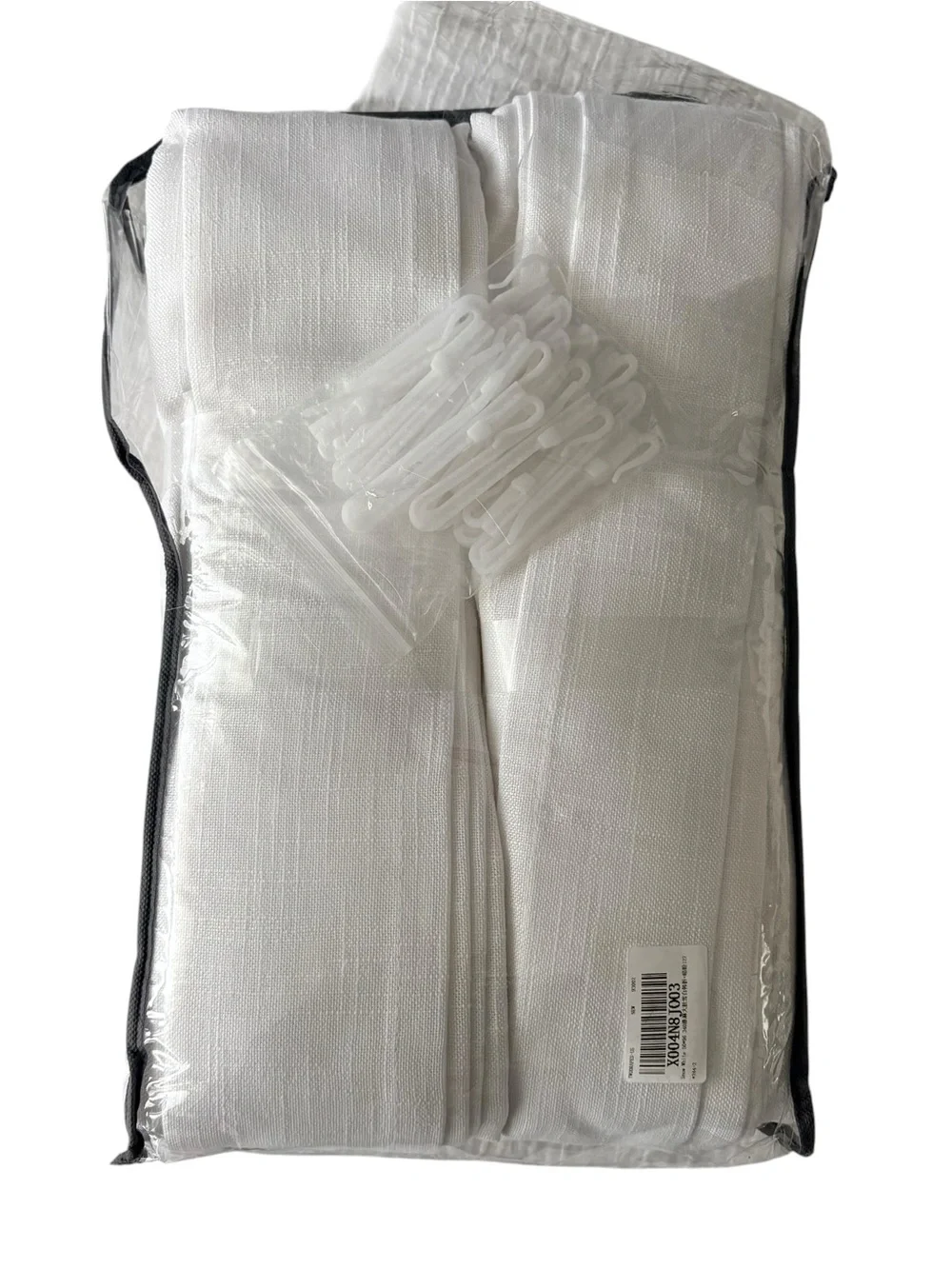 New White Pleated Linen Curtains Classic Panels drapes W50xL96